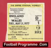 England v Wales 1977 – Football Ticket