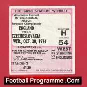 England v Czechoslovakia 1974 – Football Ticket