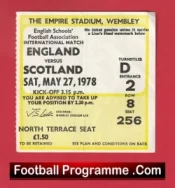 England v Scotland 1978 – Football Ticket