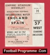 England v Spain 1967 – Football Ticket