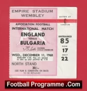 England v Bulgaria 1968 – Football Ticket