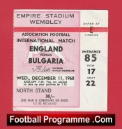 England v Bulgaria 1968 – Football Ticket
