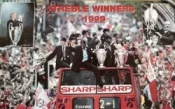 Manchester United Treble Season MASSIVE Poster Deansgate Parade 1999