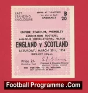 England v Scotland 1954 – Football Match Ticket Wembley