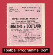 England v Scotland 1954 – Football Match Ticket Wembley