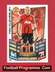 Manchester United Tom Cleverley Autograph Signed Football Card Man Utd