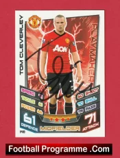 Manchester United Tom Cleverley Autograph Signed Football Card Man Utd