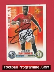 Manchester United Patrice Evra Autograph Signed Football Card Man Utd