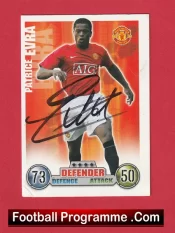 Manchester United Patrice Evra Autograph Signed Football Card Man Utd
