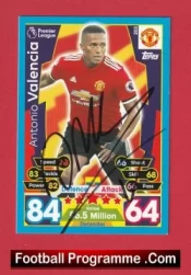 Manchester United Antonio Valencia Autograph Signed Football Card Man Utd