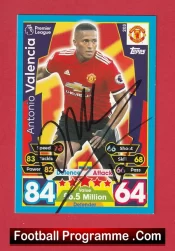 Manchester United Antonio Valencia Autograph Signed Football Card Man Utd