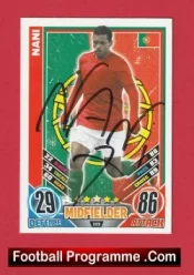 Manchester United Nani Autograph Signed Football Card Man Utd