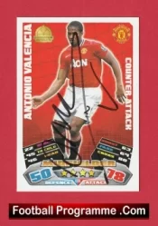 Manchester United Antonio Valencia Autograph Signed Football Card Man Utd