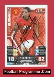 Manchester United Javier Hernandez Autograph Signed Football Card Man Utd