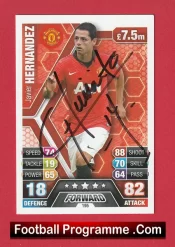 Manchester United Javier Hernandez Autograph Signed Football Card Man Utd