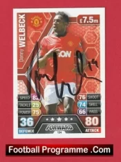 Manchester United Danny Welbeck Autograph Signed Football Card Man Utd