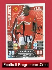 Manchester United Danny Welbeck Autograph Signed Football Card Man Utd