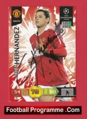Manchester United Javier Hernandez Autograph Signed Football Card Man Utd