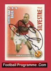 Manchester United Mikael Silvestre Autograph Signed Football Card Man Utd