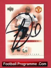 Manchester United Quinton Fortune Autograph Signed Football Card Man Utd