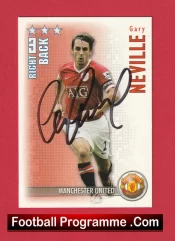 Manchester United Gary Neville Autograph Signed Football Card Man Utd