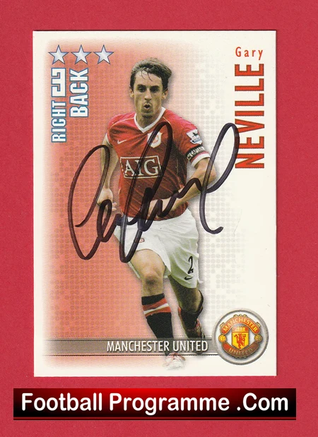 Manchester United Gary Neville Autograph Signed Football Card Man Utd - Image 2