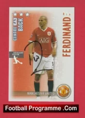 Manchester United Rio Ferdinand Autograph Signed Football Card Man Utd