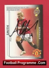 Manchester United Alan Smith Autograph Signed Football Card Man Utd