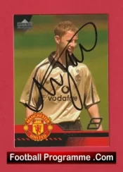 Manchester United Nicky Butt Autograph Signed Football Card Man Utd