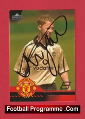 Manchester United Nicky Butt Autograph Signed Football Card Man Utd