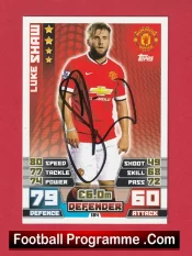 Manchester United Luke Shaw Autograph Signed Football Card Man Utd
