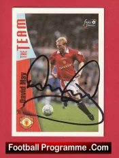 Manchester United David May Autograph Signed Football Card Man Utd