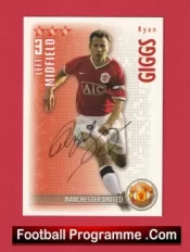 Manchester United Ryan Giggs Autograph Signed Football Card Man Utd