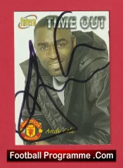 Manchester United Andy Cole Autograph Signed Football Card Man Utd