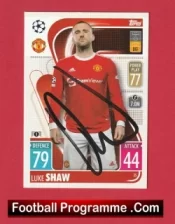 Manchester United Luke Shaw Autograph Signed Football Card Man Utd
