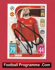 Manchester United Luke Shaw Autograph Signed Football Card Man Utd