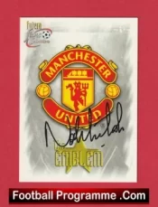 Manchester United Norman Whiteside Autograph Signed Football Card Man Utd