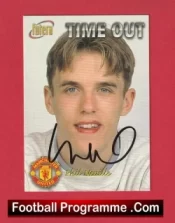 Manchester United Phil Neville Autograph Signed Football Card Man Utd