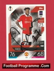 Manchester United Fred Autograph Signed Football Card Man Utd