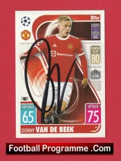 Manchester United Donny Van De Beek Autograph Signed Football Card Man Utd