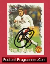 Manchester United Ole Gunnar Solskjaer Autographed Signed Football Card Man Utd