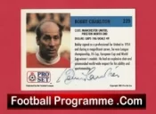 Manchester United Bobby Charlton Autograph Signed Football Card Man Utd