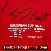 Manchester United Multi Autographed Signed Football T Shirt 1968 Cup Winners