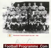Manchester United Denis Law Autographed Signed Picture 1967 1968