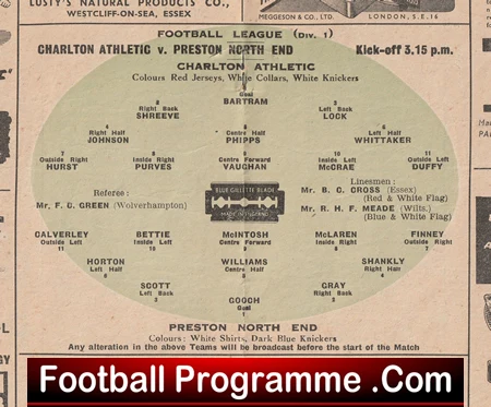 Charlton Athletic v Preston 1947 - 1940s Old Football Programme - Image 3