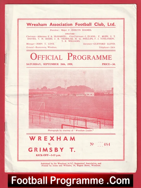 Wrexham v Grimsby Town 1959 - 1950s - Image 2