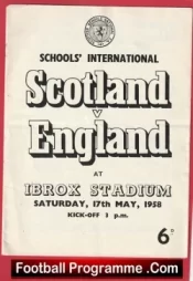 Scotland v England 1958 – Schoolboys Match at Ibrox
