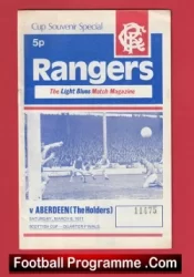 Glasgow Rangers v Aberdeen 1971 – Scottish Football Programme