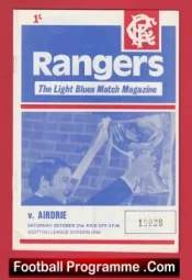 Glasgow Rangers v Airdrie 1970 – Scottish Football Programmes