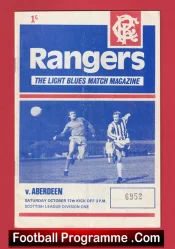 Glasgow Rangers v Aberdeen 1970 – Scottish Football Programme
